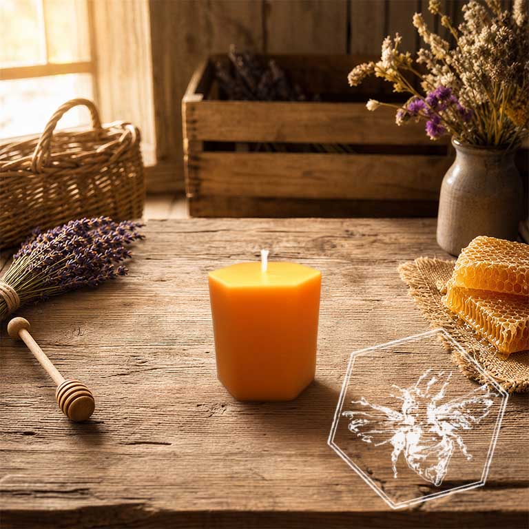 Medium Beeswax Pillar Candle from The B Nest Studios