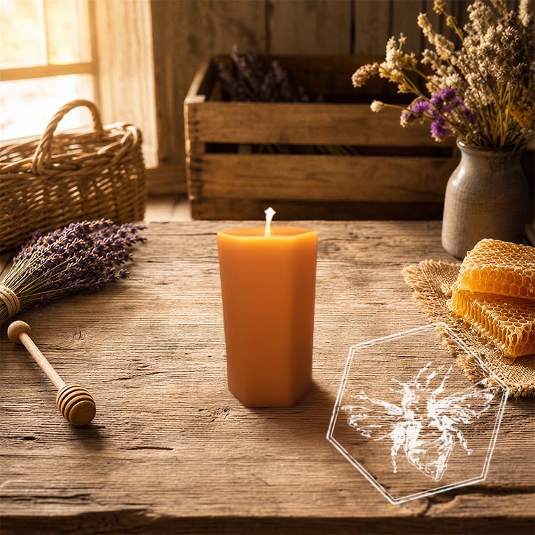 Large Beeswax Pillar Candle from The B Nest Studios
