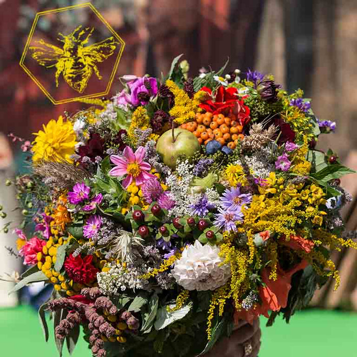 Giant compact event Bouquet featuring fruit and berries from The B Nest Studios