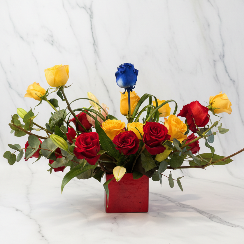 Exquisite luxury modern roses flower arrangement featuring designers choice creativity, elegance and sophistication