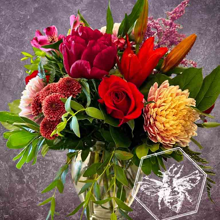 The Classic Romantic Vase is a full, lush arrangement of seasonal blooms Whether you're marking an anniversary, or a first date