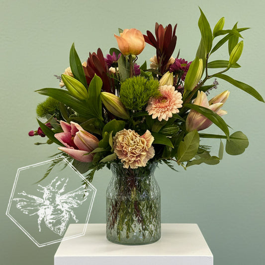 The Classic Romantic Vase is a full, lush arrangement of seasonal blooms Whether you're marking an anniversary, or a first date