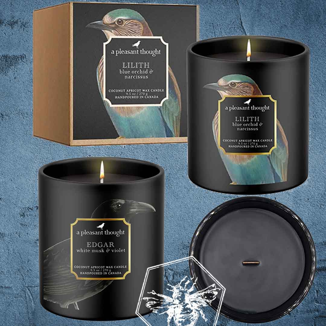 Nature themed wood wick candles