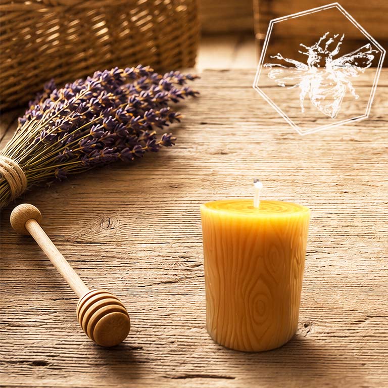 Wood Grain Beeswax Candle from The B Nest Studios